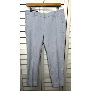 J. Crew Striped City Fit Skimmer Pants Seersucker Women's Size 8 Blue White NWT